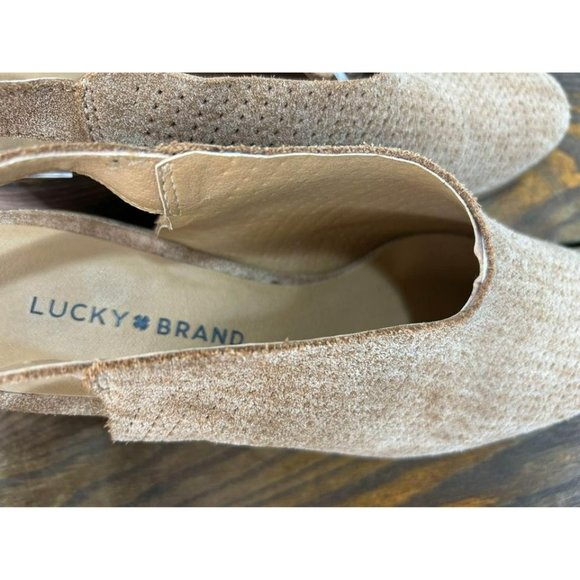 Lucky Brand Shoes Lideton Slingbacks Soft Tan Suede Slip-On Woman’s Size 8.5 - Picture 7 of 9